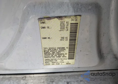 2016 Nissan Altima 2.5 Sr from USA, damaged, VIN 1N4AL3AP1GC220562